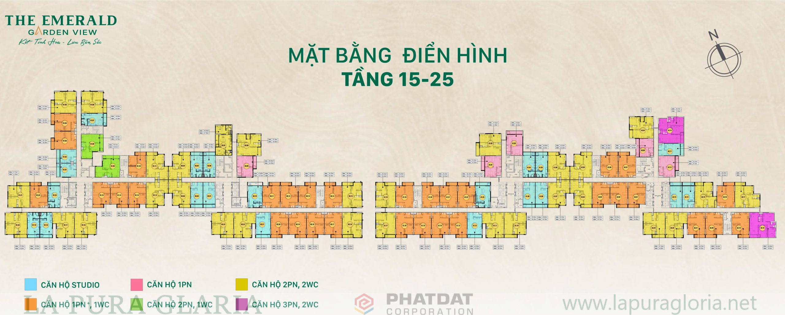 Mặt Bằng The Emerald Garden View_tầng 15-25