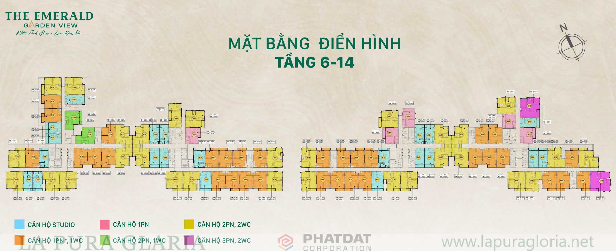 Mặt Bằng The Emerald Garden View_tầng 6-14