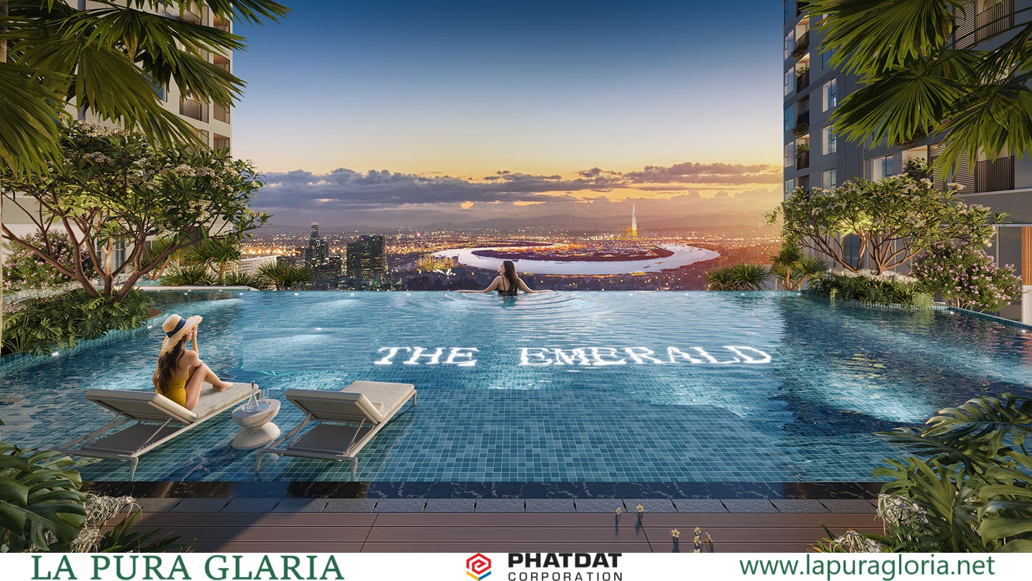 View Hồ Bơi The Emerald Garden View